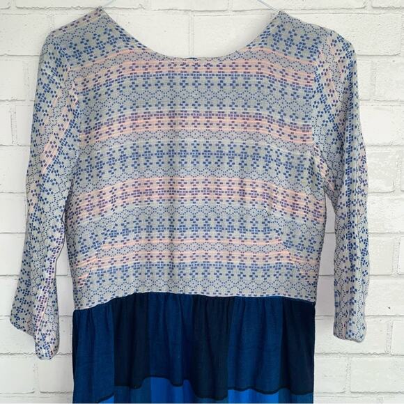 Ace & Jig x Barneys Mixed Media Blue Dress Women’s Small EUC - Picture 4 of 13